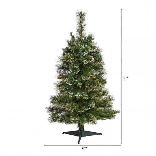 Nearly Natural 3ft. Unlit Wisconsin Slim Snow Tip Pine Artificial Christmas Tree